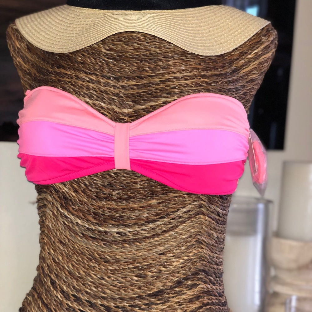 VS pink stripe bikini top